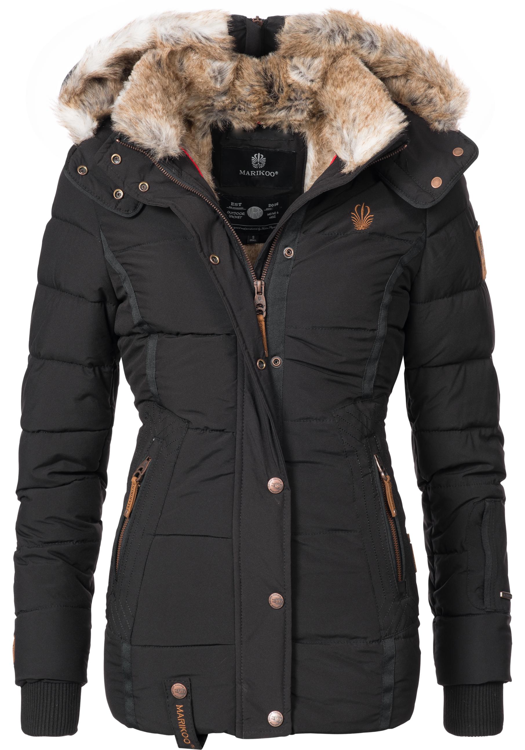 Marikoo Winterjacke "Nekoo", mit Kapuze, stylische Damen Steppjacke mit großer Kapuze