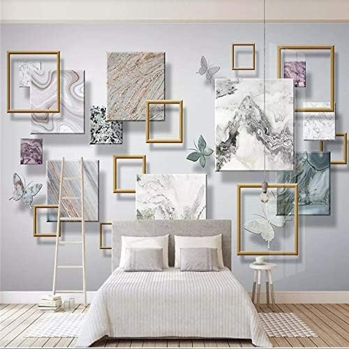 XLMING Geometrisches Quadratmuster Küche Esszimmer Arbeitszimmer Wohnzimmer TV Hintergrund Wand 3D Tapete-150cm×105cm