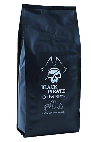 Black Pirate Coffee - Aromatisierter Kaffee mit echtem Jamaika Rum (1000g Ganze Bohne)