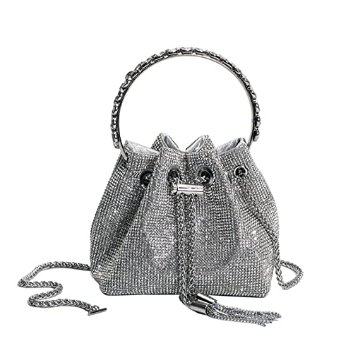 ohodhmnu Damen Tote Bag Schöne Crossbody Tasche für Abendtasche mit Griff Schultertasche Handtasche für Familie Hochzeit Party, Schwarz , chain strap