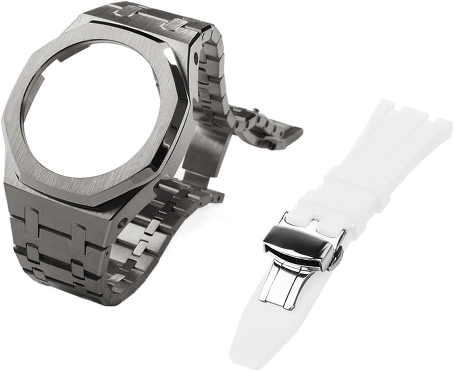 IOTUP Gen 5 Metall-Uhrengehäuse, Lünette und Fluorkautschuk-Uhrenarmband, Kombinationsset, für GA2100, GA2110, GAB2100, GM2100, Mod Kit für Watch Full, GA-2100/2110, Achat