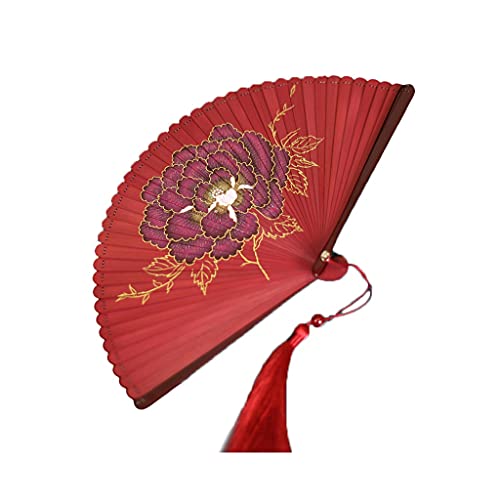 Dekorative Faltfächer im chinesischen Stil, klassischer Faltfächer aus Bambus, antiker Retro-Handfächer für Damen, hohl, für Hochzeitsgeschenke, Partygeschenke, Geschenke, Handfächer (Farbe: Grau)