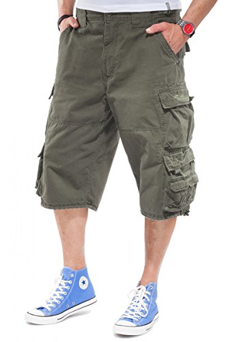 Jet Lag Herren Cargo Shorts Modell 007 B Short in vielen Farben, Größe:XXL, Farbe:Oliv