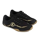 Kampfsport Schuhe Für Frauen, Leinwand Tai-Chi Turnschuhe Atmungsaktive Kung Fu Schuhe Anti-Rutsch Qigong Trainer Für Trainingsübungen,Schwarz,38