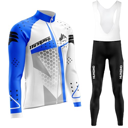 Rennrad Trikot Herren Set,Atmungsaktiv Und Schnelltrocknend Herren-Radtrikot Radhosen Für Männer Mit 9D-Gel-Pads Fahrradtrikot Herren Herbst Atmungsaktive (Type-5,4XL)