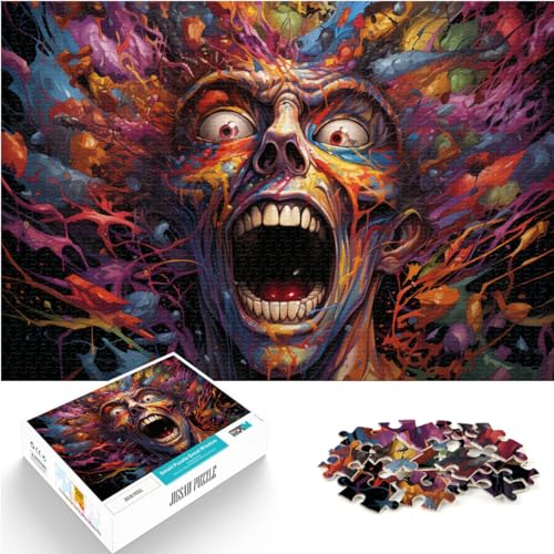 Puzzles für Puzzle, farbiger Teufel, Puzzle 1000 Teile, Holzpuzzle, Spaß für Zuhause, Aktivitäten, Geburtstagsgeschenk, Reisegeschenk, 1000 Teile (50 x 75 cm)