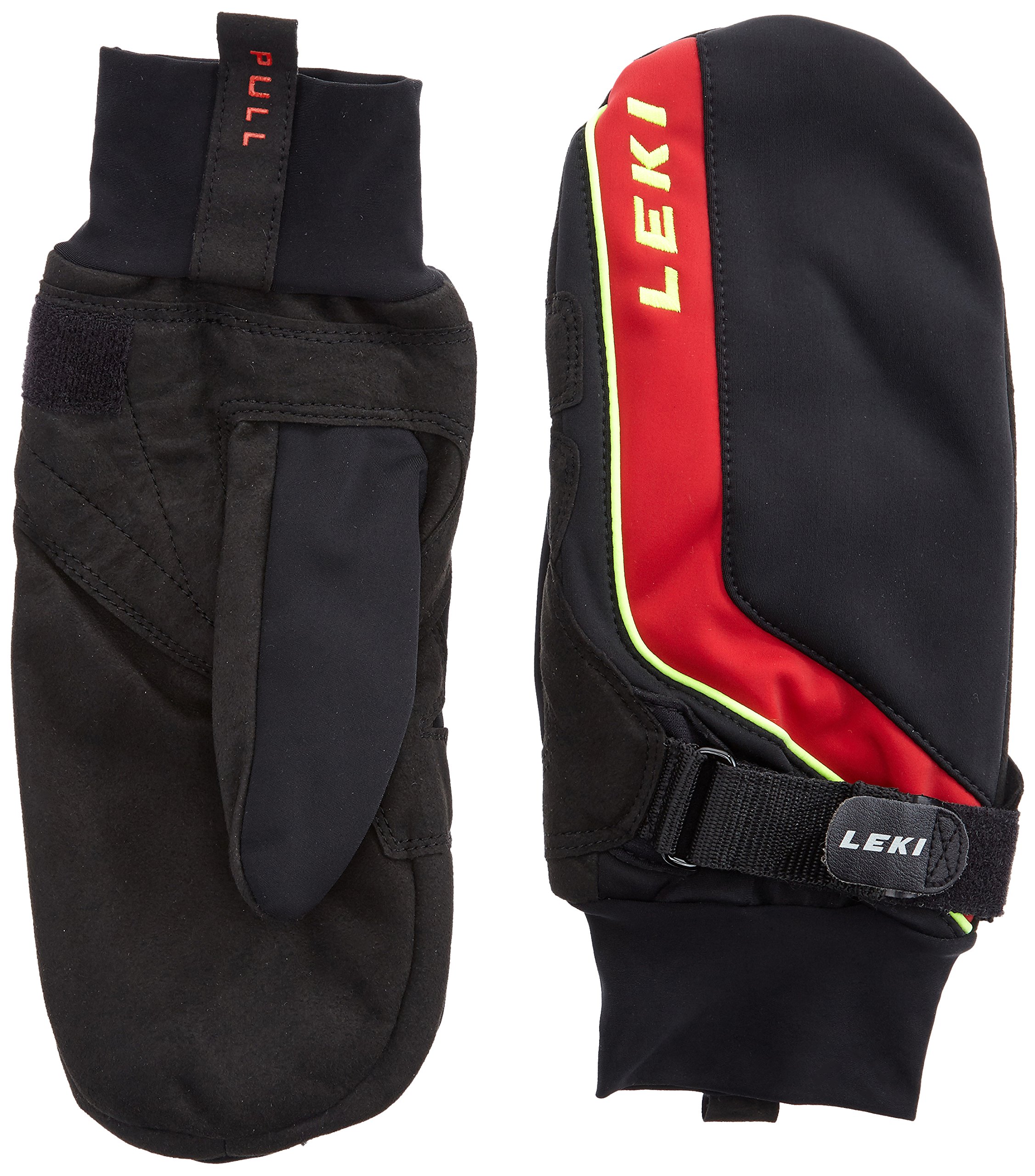 LEKI Handschuhe Shark Cruiser Mitten, Black-Red-Yellow, 7.5