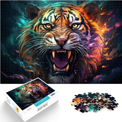 Puzzles zum Verschenken, Tigergemälde, Puzzles für Erwachsene, 1000 Teile, Holzpuzzle, Familienaktivitätspuzzle, Lernspiele, 1000 Teile (50 x 75 cm)