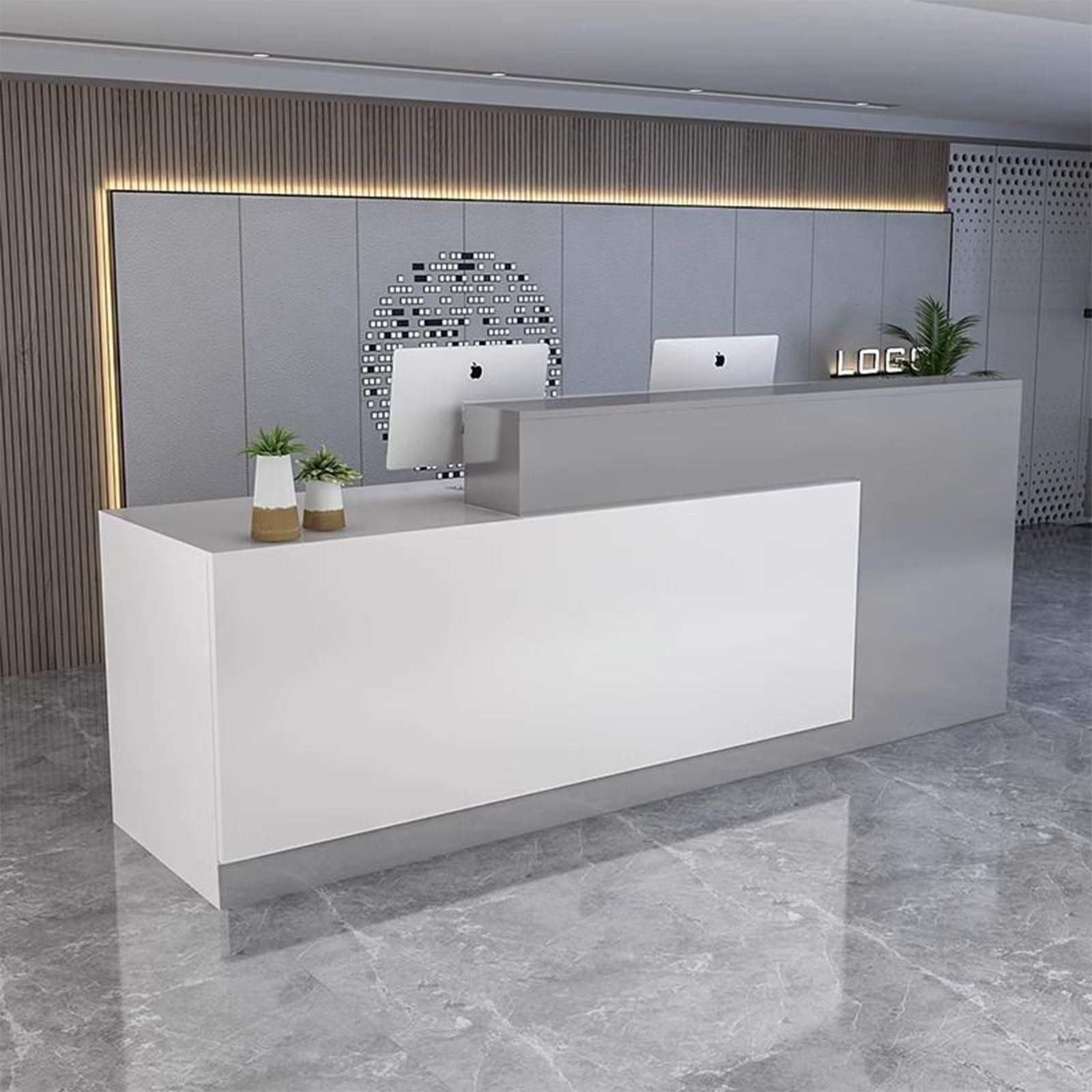 Gvqng Empfangstresen, Empfangstresen, Moderner Verkaufstresen, Empfangstresen Mit AbschließBaren Schubladen, FüR KassenbüRo/SchöNheitssalon/Lobby,05,160 * 60 * 100cm