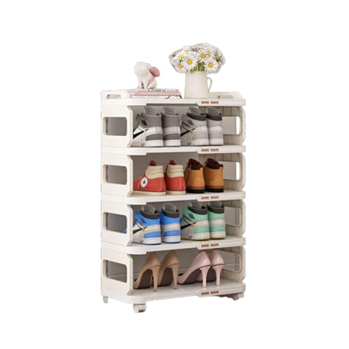 6-stufiges, Mehrschichtiges Schuhregal, Platzsparendes Einfaches Schuhregal, Abnehmbares Schuhregal, Werkzeuglose Montage, Schuh-Organizer, Passend für Eingangsbereiche und Schränke,A-5-Tier