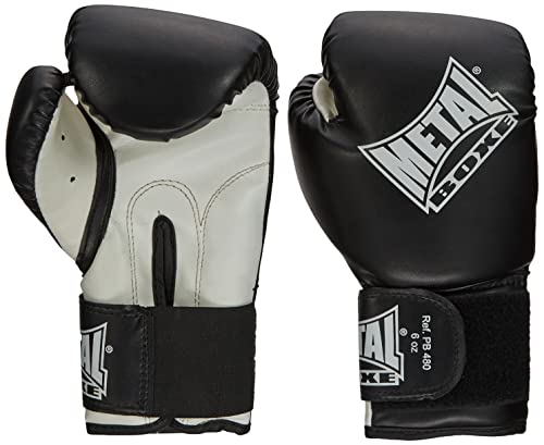 Metal Boxe Unisex – Erwachsene Boxhandschuhe Guantoni da Boxe, Schwarz (Noir), 6 oz