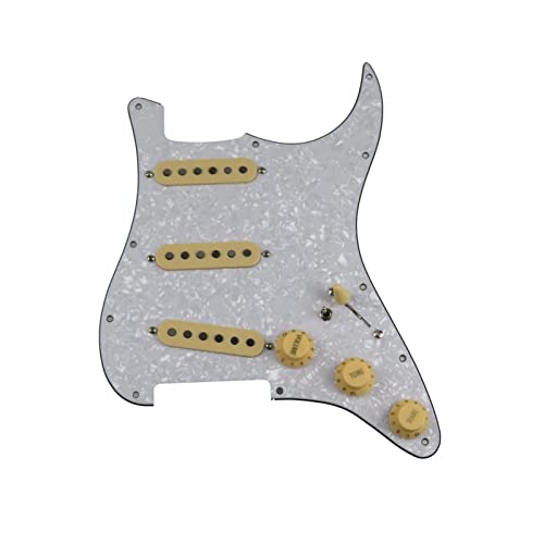 Geladenes Gitarren-Pickguard SSS. Einzelne Spulen Pickups Geladene Pickguard Pickups Gitarre Alnico 5 Pickups/Gelbe Pickup-Covers Set (Color : 12)