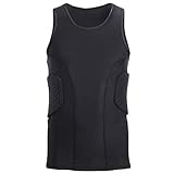 Minimal Su Protective Gear Guard Impact Unterwäsche Sporttrainingshemd Gepolsterte Fußballtrikotweste Basketball-Tanktops Schwarz XL