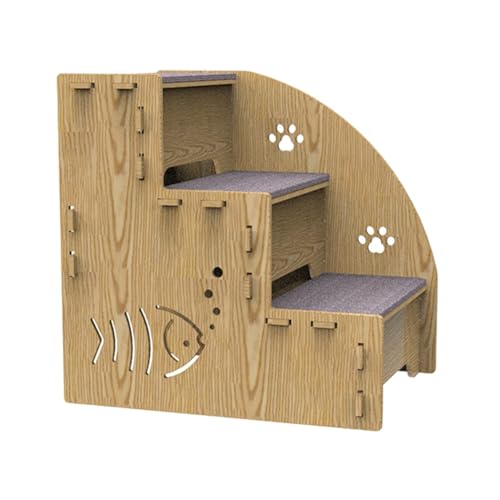 Hundesofa Kletterstufen, 1450g Kätzchen Holztreppe für Hochsofa, Haustier Rampen Treppe, Hundetreppe Stufen Geeignet für kleine Hunde, Katzen und andere kleine Haustiere