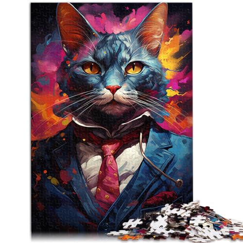 Puzzlespiel Color Cat Boss, 1000-teiliges Puzzle, Lernspiele, Holzpuzzle, jedes Teil ist einzigartig – anspruchsvolles, unterhaltsames Familienspiel, 1000 Teile (50 x 75 cm)