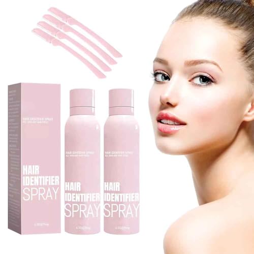 Haaridentifizierungsspray für Die Gesichtsrasur,Gesichts-Haar-Identifizierungsspray,Haut-Dermaplaning-Spray für Das Gesicht,Haar-Identifizierungsspray Feuchtigkeitsspendendes (2pcs)