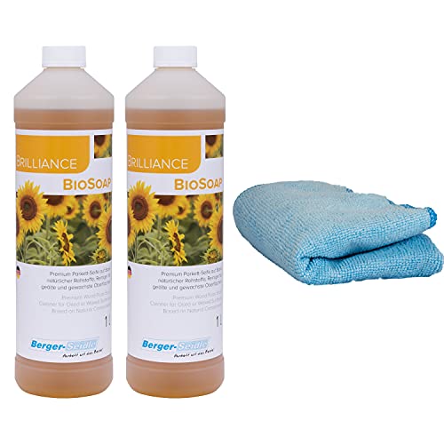 2x1 Liter Berger-Seidle Classic BioSoap, Holzbodenseife zur Reinigung und Pflegebehandlung von geölten und geölt-/gewachsten Parkett- und anderen Holzfußböden