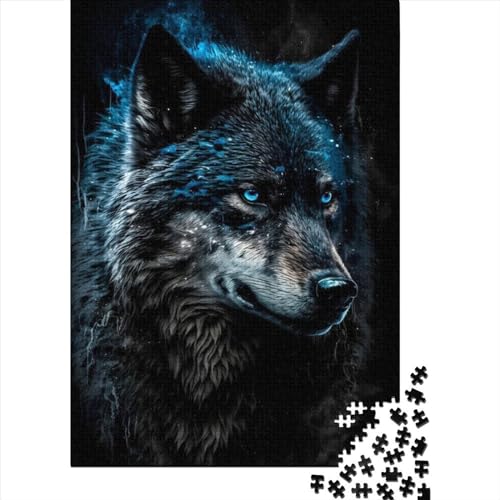 Fantasy Strange Wolf Holzpuzzle für Erwachsene Puzzle für Erwachsene 1000 Teile Puzzle für Erwachsene Lernspiel Herausforderungsspielzeug (Größe: 75 x 50 cm)