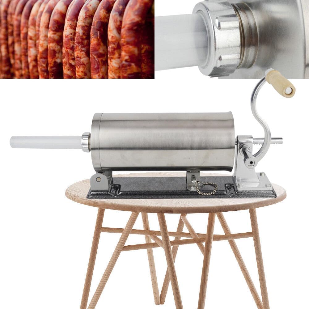 Wurstfüller, Wurstfüllmaschine, manuell, Wurstspritze, Wurstpresse, Edelstahl, 3 l, 4 Füllrohre