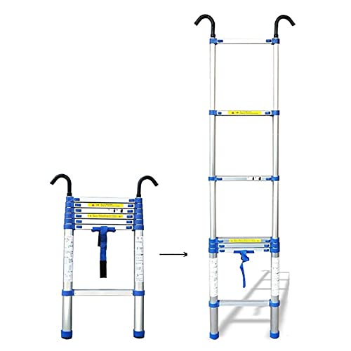 2M-8M Teleskopleiter, Aluminium-Verlängerungsleiter und Dachboden-Dachhaken-Set, Teleskopleiter, faltbar, Kapazität, maximale Belastung 150 kg/330 lb Ambitious