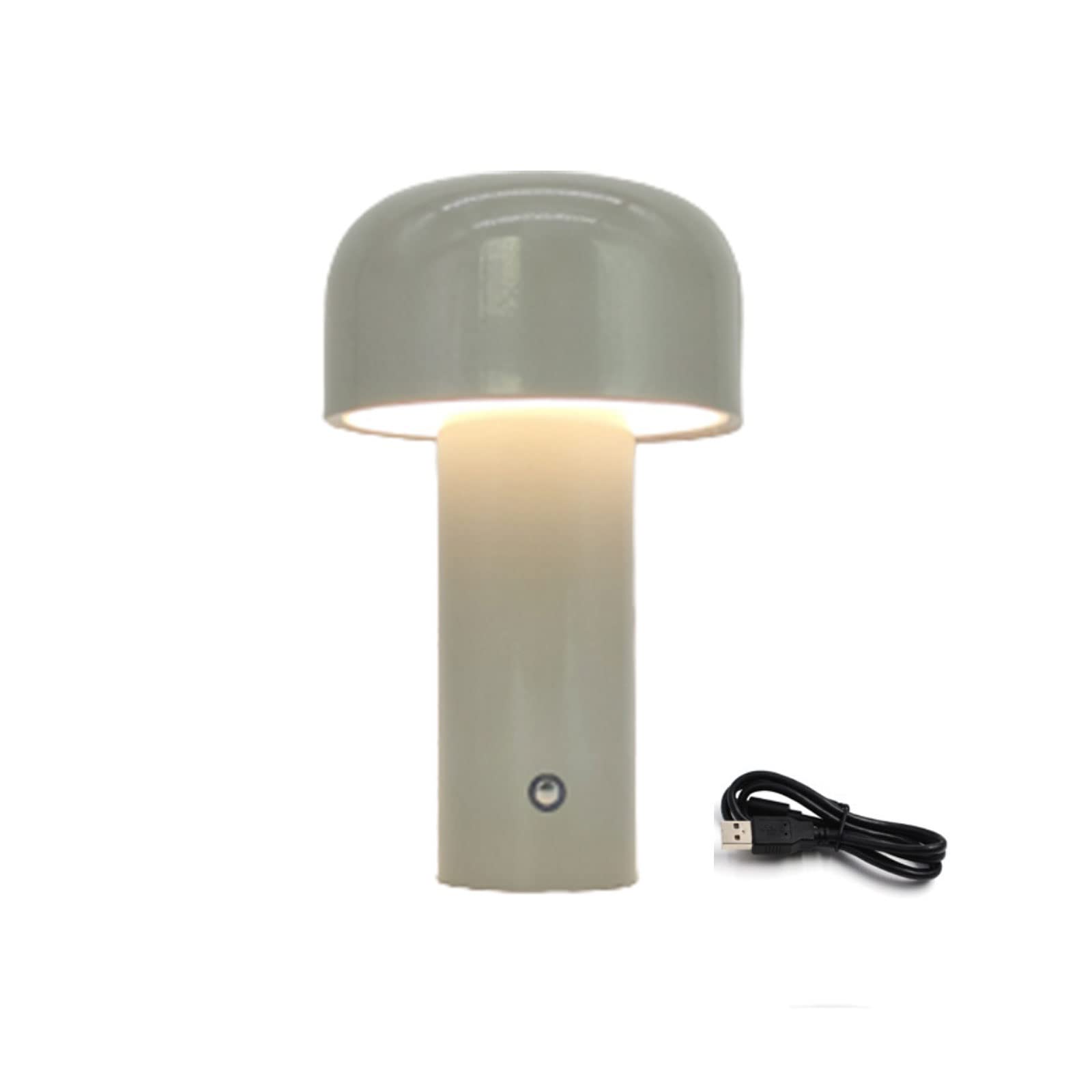 Led Tischlampe Kabellos Akku Pilz Lampe, Touch Dimmbar Mushroom Lamp Wiederaufladbar Eingebaut 1800 Mah Batterie mit 3 Beleuchtungsmodi, Dekorative Pilzlampen Tischlampe für Schlafzimmer, Nachttisch