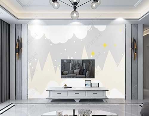 XLMING Kinderzimmer Schneeflocken Und Wolken Küche Esszimmer Arbeitszimmer Wohnzimmer TV Hintergrund Wand 3D Tapete-430cm×300cm