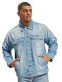 Urban Classics Herren Ripped Denim Jacket, Blau (Bleached 00014), L