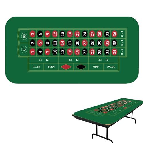 Nbhuiakl Pokertischdecke | Große Spieltischmatte 120x60cm | rutschfeste Pokermatte, Poker-Tischmatte für Pokerparty, Mottoparty, Pokerabend