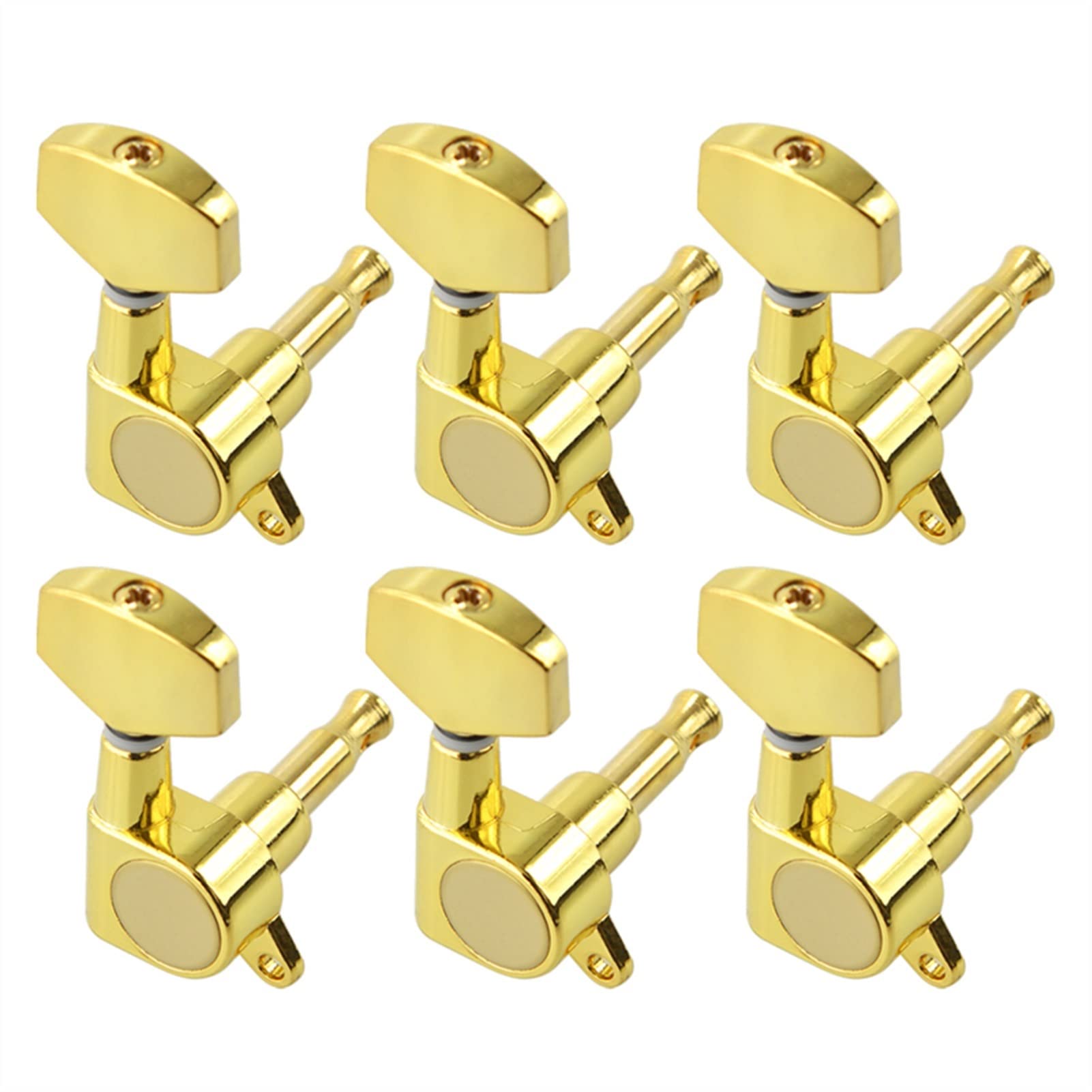 1 Satz Von 6 Stücke Big Quadratische Versiegelte Gitarre Tuning Pegs Keys Tuner Machine Köpfe Für E-Gitarre Schwarz/Gold/Chrome Stimmwirbel Mechaniken (Color : Gold 6R)