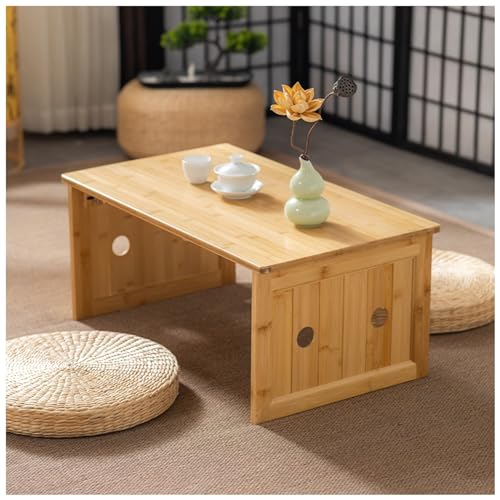 31,5-Zoll-Couchtisch, japanischer Teetisch, Bodentisch, Laptop-Tatami-Tisch, tragbarer niedriger Picknicktisch (Farbe: Holzscheitfarbe, Größe: 80 x 50 x 30 cm) (Braun 100 x 50 x 30 cm) (Holzscheitfar