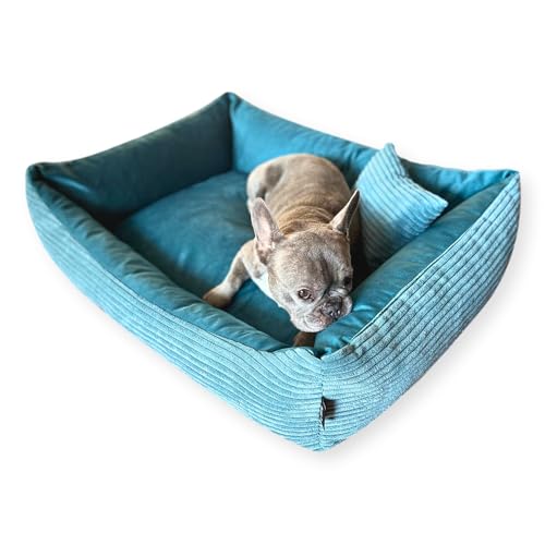 4L Textil Hundebett OTTO Boho Design Hundesofa Etno Hundekorb für mittelgroße und grosse Hunde Hundekörbchen Haustierbett Schlafplatz Hundekissen Katzenbett Katzenkorb Comfy Calming Pet Bed Waschbar Robust