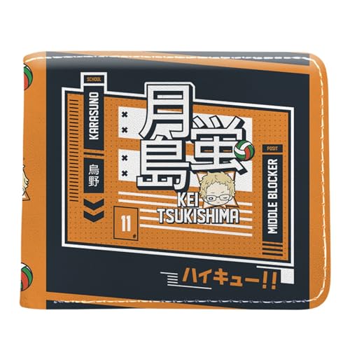 RYNDEX Haiky-uu!! Kartenetui Anime, Zweifach Gefalteter Geldbörse Klein, PU Leather Geldbörse Brieftasche Wallet(Color:Multicolor 8)