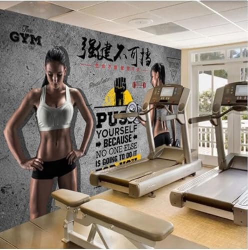 tyujlkjddlf Tapete Wandbild 3D Benutzerdefinierte 3D-Persönlichkeit, Starke Und Unaufhaltsame Schönheit, Fitnessstudio, Hintergrund, Sportverein-Wandbild-300Cmx210Cm