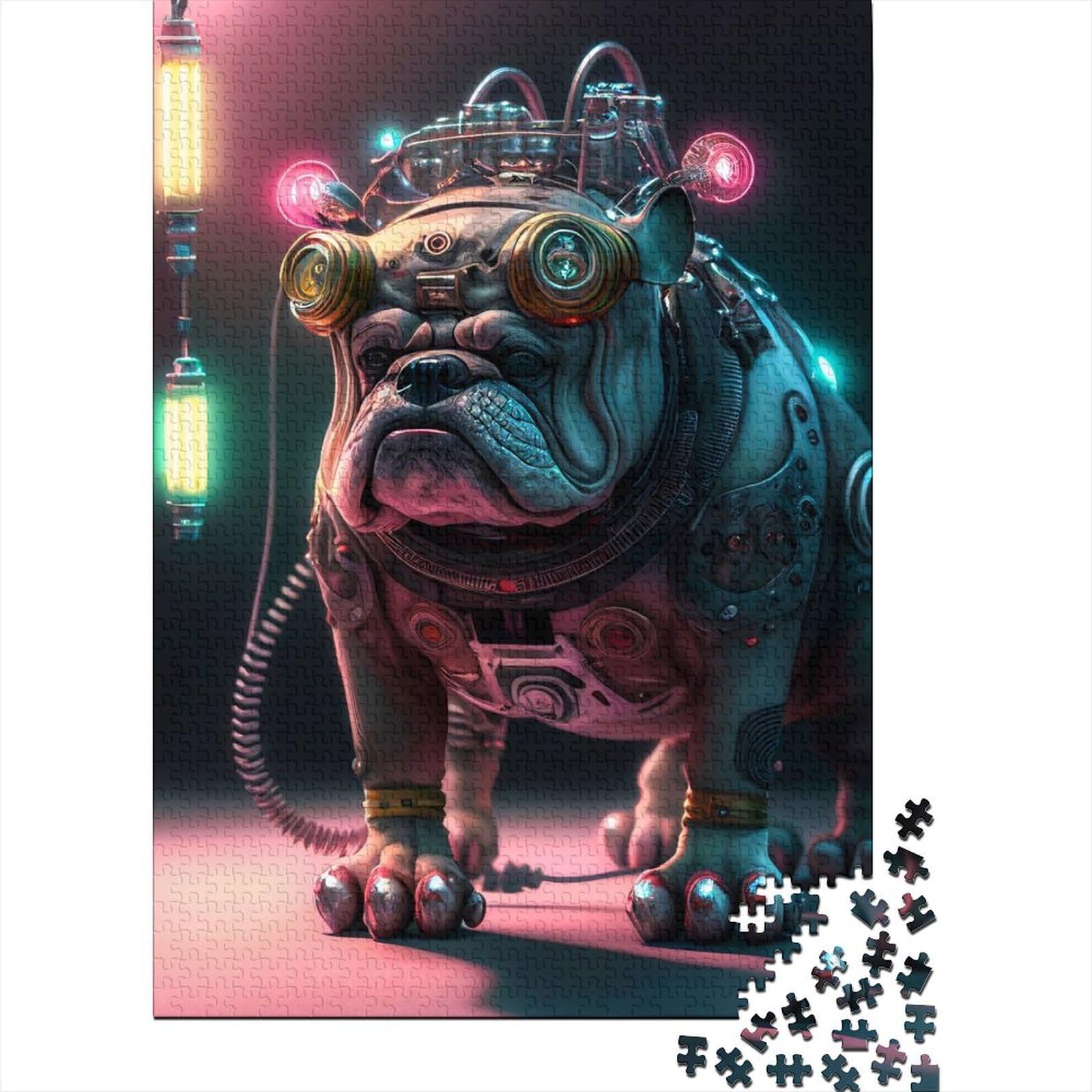 Bulldoggen-Puzzle | Puzzle für Erwachsene 1000 Teile für Erwachsene Schwierige Puzzles Interessante Puzzles zur Stressreduzierung 75x50cm