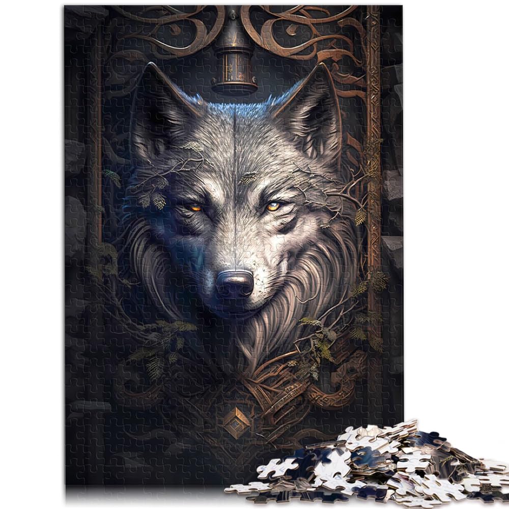 Puzzles Fable Wolf Puzzles für Erwachsene 1000-teiliges Holzpuzzle Denkspiel Jedes Teil ist einzigartig - Herausforderndes, unterhaltsames Familienspiel (50 x 75 cm)