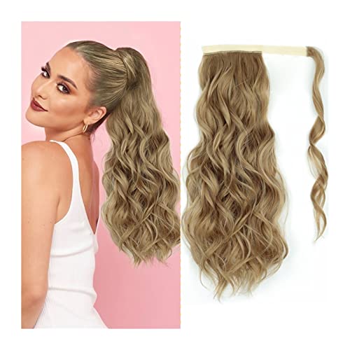 Ponytail Extension/Haarteil Synthetische lange gewellte Pferdeschwanz-Verlängerung 50,8 cm Körper-gewellte Wrap-Around-Pferdeschwanz-Haarverlängerung for Frauen flauschiges synthetisches natürliches w