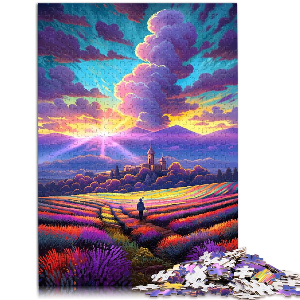 Puzzle, Lernspiele, Lavendelfelder in der Provence, Frankreich, 1000-teiliges Puzzle, Holzpuzzle als Geschenk für die ganze Familie, 1000 Teile (50 x 75 cm)