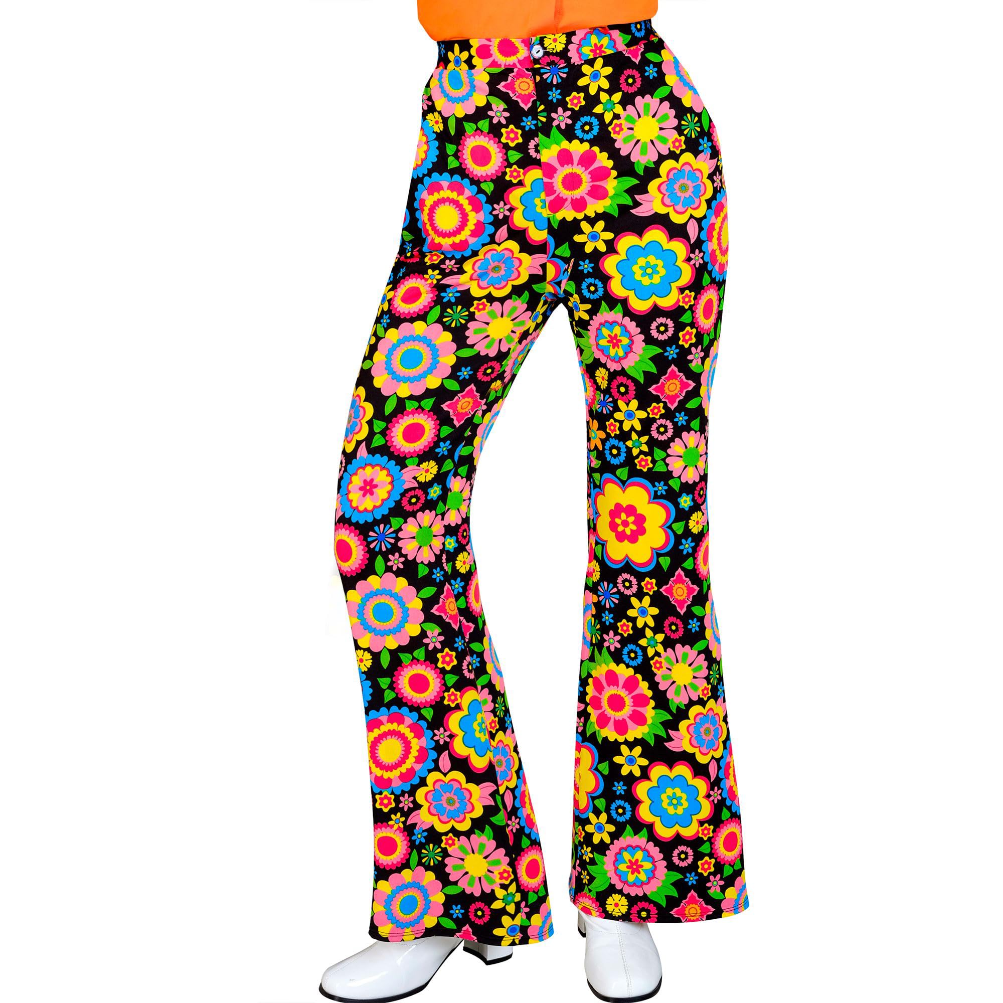 W WIDMANN MILANO Party Fashion - 60er Jahre Hose für Damen, Hippie, Reggae, Flower Power, Disco Fever, Schlagermove