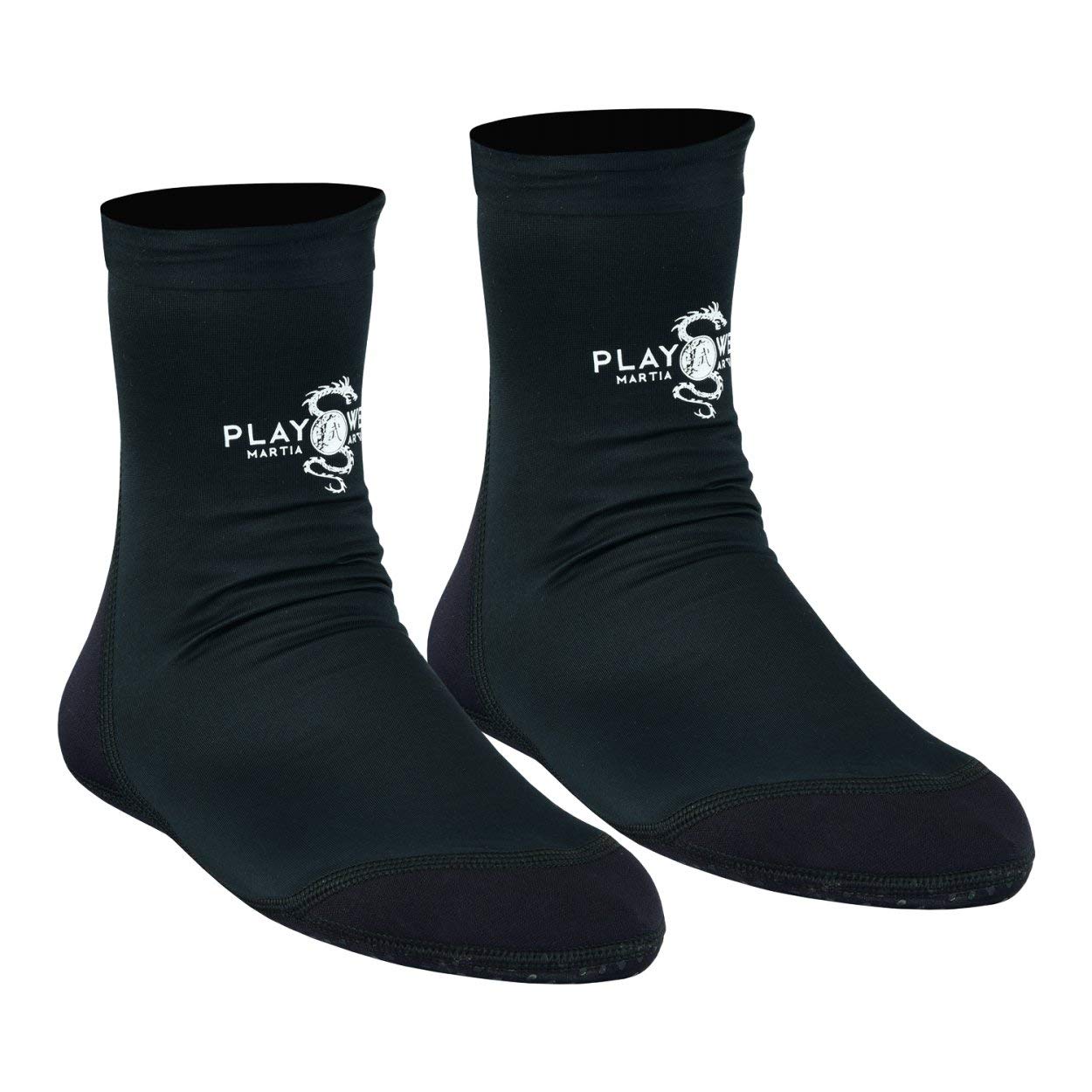 Playwell Martial Arts/MMA Schule Tatami Indoor Mat Grappling Fußsocken – Schwarz / Schwarz