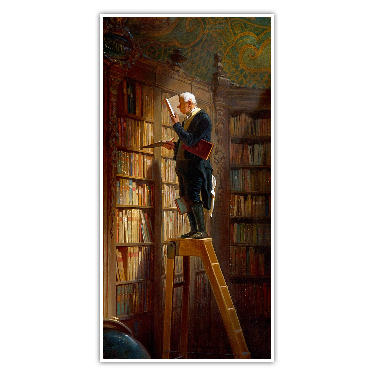 CanvasArts Carl Spitzweg - der Bücherwurm - Poster - The Bookworm (100 x 50 cm, Poster)