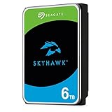 Seagate SkyHawk 6TB interne Festplatte HDD, für Videoaufnahme mit bis zu 64 Kameras, 3.5 Zoll, 256 MB Cache, SATA 6GB/s, silber, inkl. 3 Jahre Rescue Service, Modellnr.: ST6000VX001