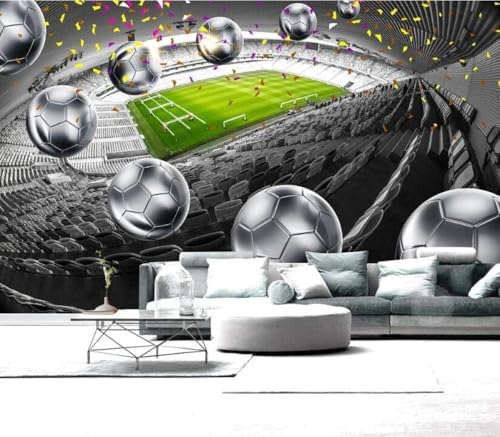 Fußballstadion Fußball 3D Tapete Poster Restaurant Schlafzimmer Wohnzimmer Sofa TV Dekorative Wand-200cm×140cm