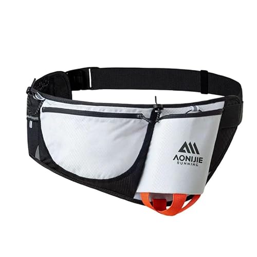 Hüfttasche Sport Gürtel Fanny Pack im Freien mit 450ML Wasserflasche für Laufen Marathon Walking Gym，aonijie (weiß)