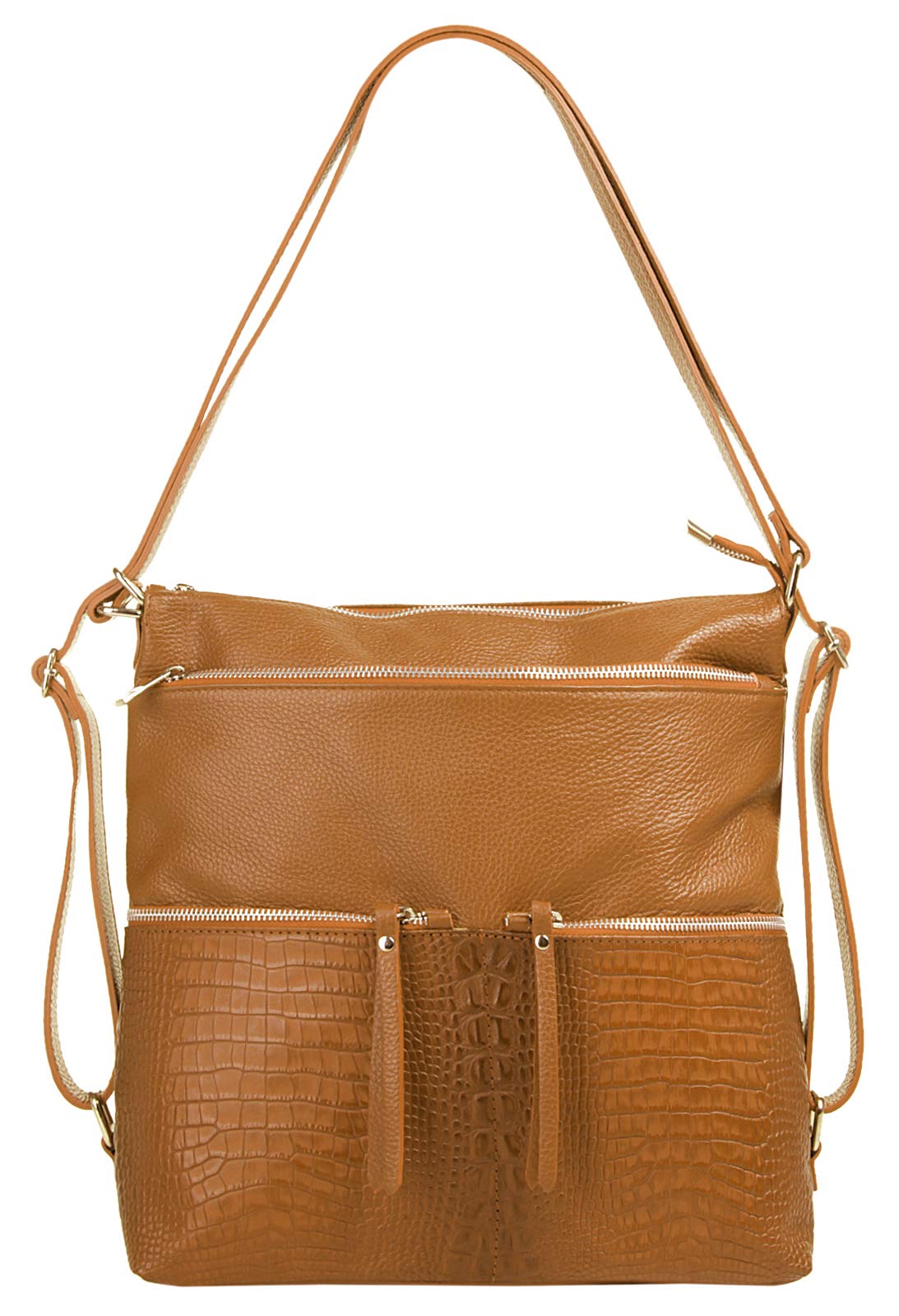 Samantha Look Schultertasche echt Leder Damen | cognac | 020899