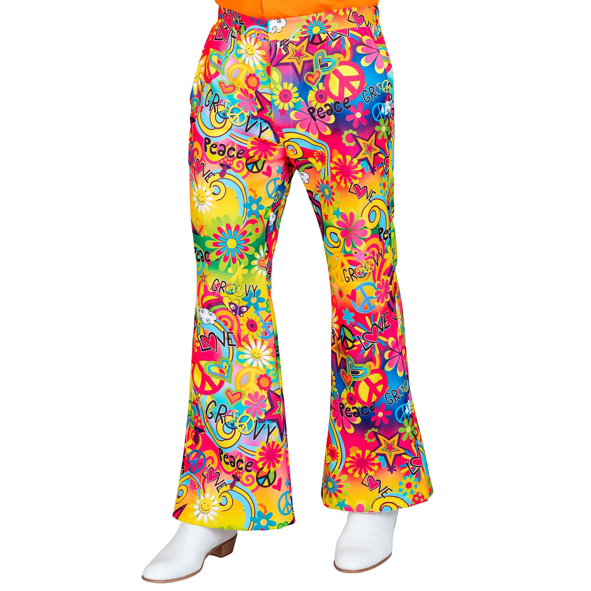 W WIDMANN MILANO Party Fashion - 60er Jahre Hose für Herren, Hippie, Reggae, Flower Power, Disco Fever, Schlagermove