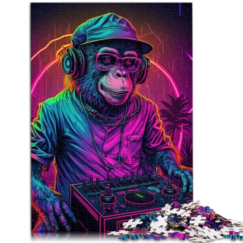 Puzzle-Geschenk, Affe, DJ, für Erwachsene, 1000 Teile, Puzzle-Geschenke, Holzpuzzle-Spielzeug, Puzzles, Lernspiele, Stressabbau-Puzzles, 1000 Teile (50 x 75 cm)