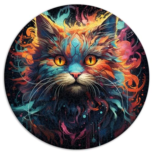 Puzzlespiel Farbkatze 1000 großes Puzzleteile für Erwachsene 67,5 x 67,5 cm Lernspielzeug Familienspiele Weihnachtsgeburtstagsgeschenke Kunstwerk von