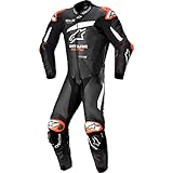 Alpinestars Lederkombi GP Plus V4 Tech Air Compatible 1PC Einteiler Racing, Black White, 54