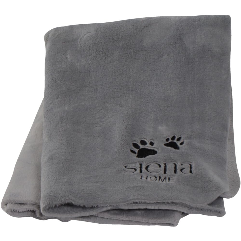 Siena Home RONA Hunde Fleecedecke grau XL Dessin Uni grau, Fleece 100% Polyester