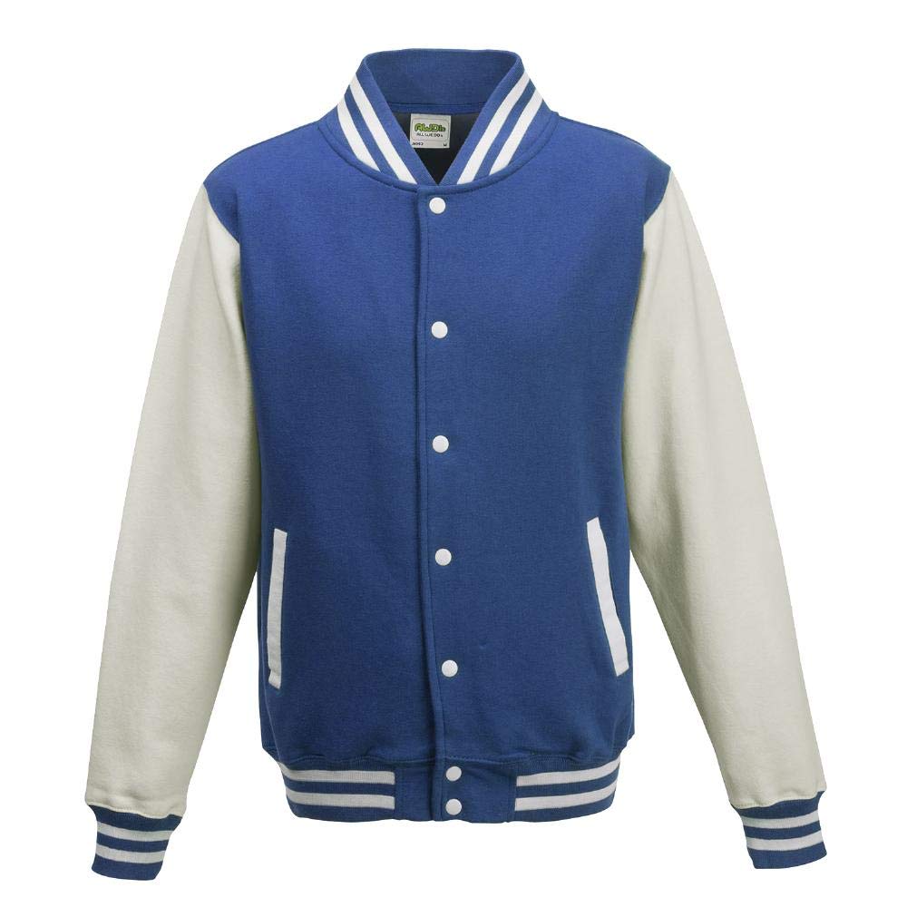 Just Hoods College Jacke 'Varsity Jacket, Royal Blue/Weiß, XS